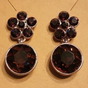 Faux Smokey Topaz Dangle Earrings